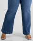 Фото #6 товара Plus Size High-Rise Pull-On Flare-Leg Jeans, Created for Macy's