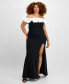 ფოტო #1 პროდუქტის Trendy Plus Size Ruffled Off-The-Shoulder Gown