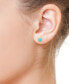 EFFY® Turquoise & Diamond (1/6 ct. t.w.) Heart Halo Stud Earrings in 14k Gold