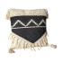 Cushion Romimex Black Cream With tassles 45 x 10 x 45 cm