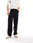 ASOS DESIGN pull on smart wide leg trousers in black