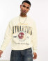 Фото #4 товара ASOS DESIGN oversized sweatshirt in washed beige with collegiate print