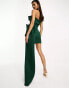 Фото #6 товара ASOS DESIGN one shoulder structured mini dress with train detail in forest green