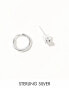 Фото #1 товара ASOS DESIGN sterling silver hoop and crystal stud in silver