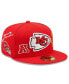 Фото #4 товара Men's Red Kansas City Chiefs Team Local 59FIFTY Fitted Hat