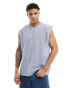 Фото #1 товара ASOS DESIGN oversized tank vest with notch neck in blue texture