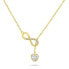 Charming gold plated necklace with zircons NCL123Y