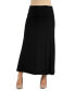 ფოტო #1 პროდუქტის Womens Elastic Waist Solid Color Maternity Maxi Skirt