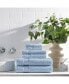Фото #2 товара Полотенце для ванной Arkwright Home 6-предметный набор (2 ванных полотенца, 2 рушника, 2 мочалки), 600 GSM, мягкий хлопок со стильной полосатой отделкой на доббилях.