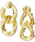 ფოტო #3 პროდუქტის Gold-Tone Crystal Bezel Interlocking Hoop Drop Earrings