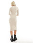 Cotton On Maternity knitted long sleeve midi dress in wheat Meliertes Weizenbeige, XS - EU 36 - фото #3