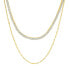 ფოტო #1 პროდუქტის Double Row Chain with Cubic Zirconia Tennis Necklace and Clip Chain Necklace