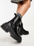 ASOS DESIGN – Alliance – Stiefel in Schwarz mit Reißverschluss vorne und dicker Sohle