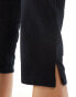 Monki stretch cropped capri pants in black sheen