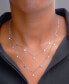 ფოტო #4 პროდუქტის Diamond Cluster & Polished Dangle Disc 18" Layered Necklace (1/4 ct. t.w.) in Sterling Silver, Created for Macy's