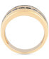 Men's Black Diamond Double Row Band (1/3 ct. t.w.) in 10k Gold (Also in Light Brown Diamond)
