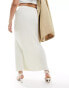 4th & Reckless Plus exclusive knitted rib maxi skirt in cream Бежевый, 48 - фото #3