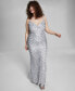 Фото #1 товара Trendy Plus Size Sequined V-Neck Sleeveless Gown