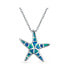 ფოტო #1 პროდუქტის Nautical Pendant Blue Inlay Synthetic Opal Starfish Pendant Necklace For Women For Sterling Silver