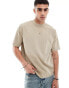 Pull&Bear premium boxy fit t-shirt in beige