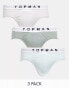 Topman 3 pack briefs in black, white and grey marl with white waistbands