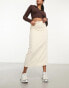 Фото #1 товара Miss Selfridge cord maxi skirt in ecru