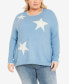 Фото #1 товара Plus Size Miley Star Round Neck Sweater