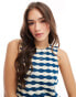 ASOS DESIGN vest co-ord in navy textured stripe