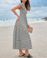 Women's Gingham Bubble Sleeve Maxi Beach Dress