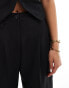 ASOS DESIGN tab detail straight leg tailored trouser in black Черный, 40 - фото #10