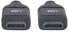 Manhattan USB-C to USB-C Cable - 50cm - Male to Male - Black - 10 Gbps (USB 3.2 Gen2 aka USB 3.1) - 3A (fast charging) - Equivalent to USB31CC50CM - SuperSpeed+ USB - Lifetime Warranty - Polybag - 0.5 m - USB C - USB C - USB 3.2 Gen 2 (3.1 Gen 2) - 10000 Mbit/s - B