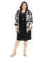 Фото #1 товара Plus Size 2-Pc. Printed Jacket & Necklace Dress Set