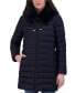 Фото #4 товара Women's Faux-Fur-Trim Hooded Packable Shine Puffer Coat