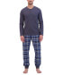 Men’s Ultimate 2-Pc. Long-Sleeve Henley Crew Top & Ultra Soft Flannel Jogger Pant Sleep Set