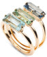 ფოტო #1 პროდუქტის Gold-Tone 3-Pc.Set Baguette Stone Stack Rings