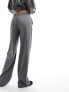 Фото #9 товара Stradivarius tailored wide leg dad trouser in grey