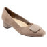 Trotters Delse T1852-135 Womens Brown Suede Slip On Pumps Heels Shoes