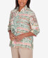 Фото #6 товара Petite Tuscan Sunset Tie Dye Button Down Blouse