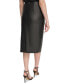 ფოტო #2 პროდუქტის Women's Faux-Leather Midi Skirt