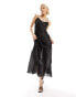 Weekday Yoko sheer maxi slip dress in black 40 - фото #2