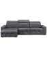 Фото #6 товара CLOSEOUT! Haigan 3-Pc. Leather Chaise Sectional Sofa with 1 Power Recliner, Created for Macy's