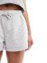 Weekday Essence jersey shorts in grey marl exclusive to ASOS