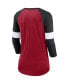 ფოტო #2 პროდუქტის Women's Arizona Cardinals Cardinal, Heather Black Football Pride Raglan 3/4-Sleeve T-shirt