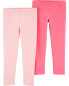 Фото #2 товара Toddler 2-Pack Pink Leggings Set 2T