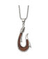 Rosewood Inlay Hook Pendant Ball Chain Necklace