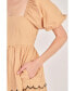 ფოტო #3 პროდუქტის Women's Colorblock Scallop Midi Dress
