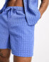 ASOS DESIGN co-ord broderie shorts in shorter length in blue