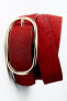Фото #7 товара Leather belt with round buckle