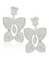 ფოტო #1 პროდუქტის Suzy Levian Sterling Silver Cubic Zirconia Magnificent Pave Butterfly Drop Dangle Earrings