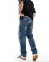 Фото #2 товара ASOS DESIGN straight jeans in mid wash blue with heavy wash